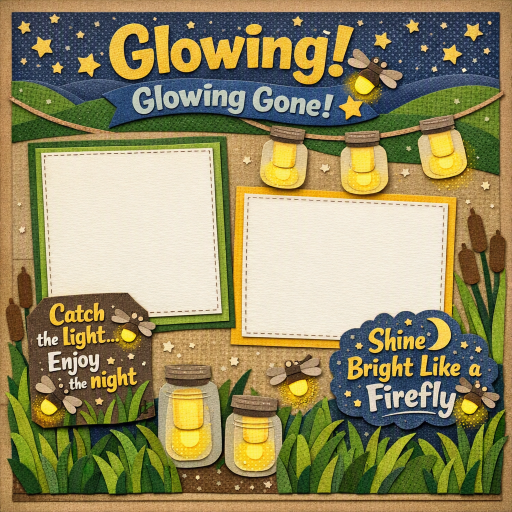 Glowing! Glowing Gone!-Premade Scrapbook Page