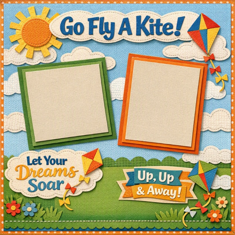 Go Fly A Kite!-Premade Scrapbook Page
