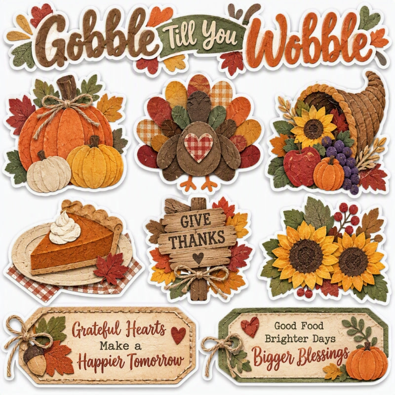 Gobble Till You Wobble-Premade Cutout Set