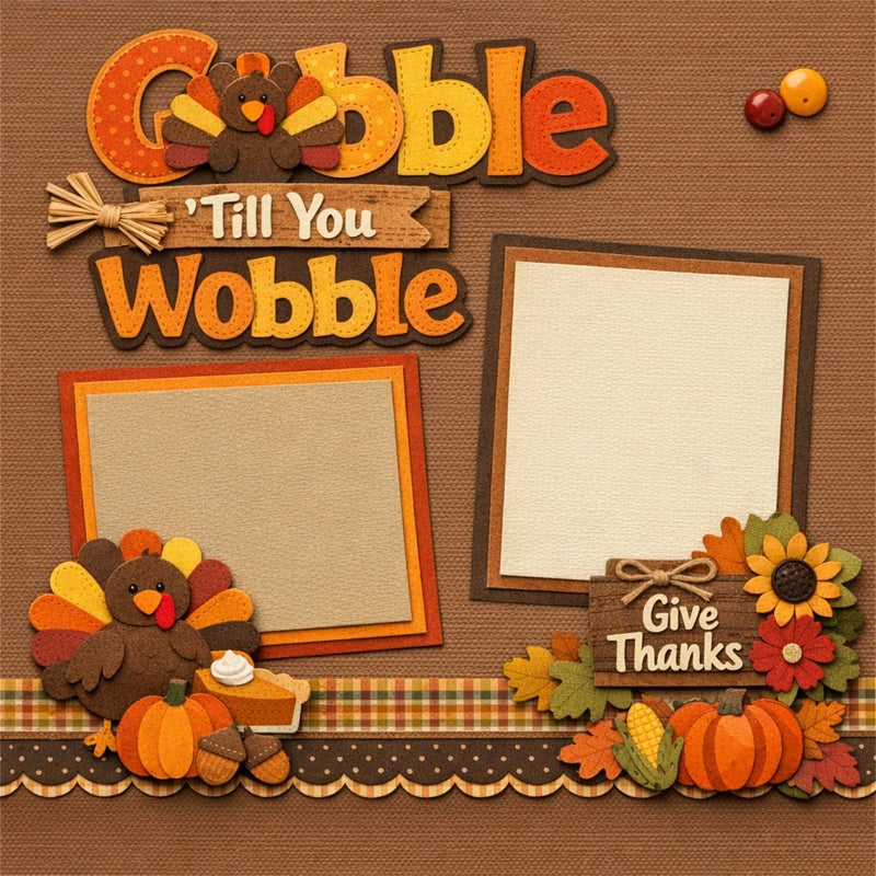 Gobble 'Till You Wobble-Premade Scrapbook Page