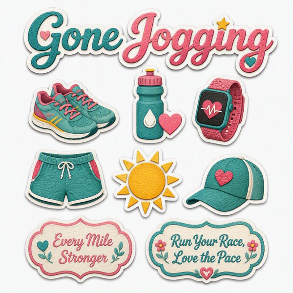 Gone Jogging-Premade Cutout Set