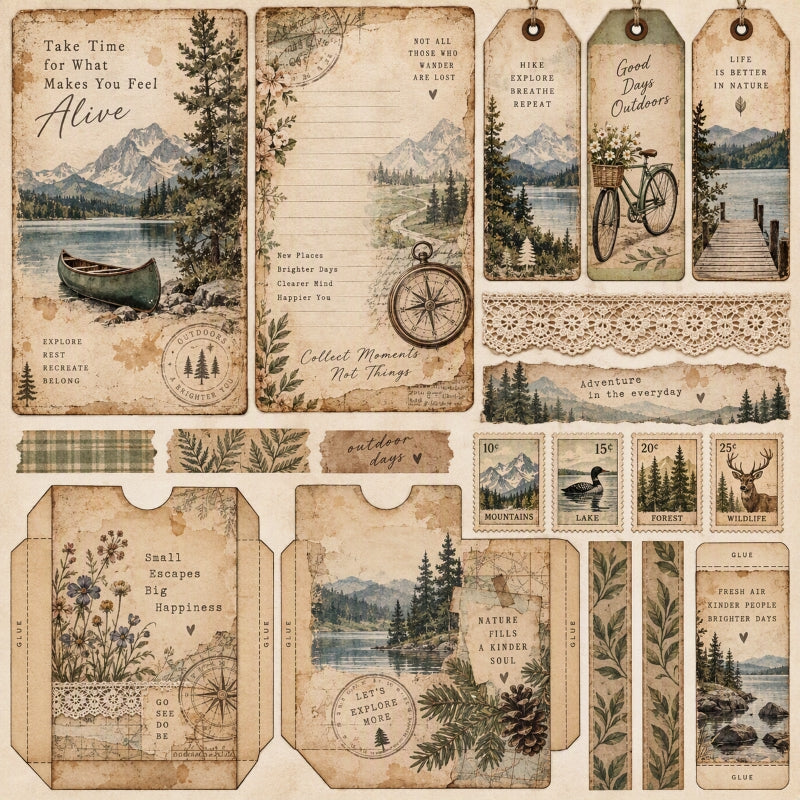 Good Days Outdoors-Premade Junk Journal Page