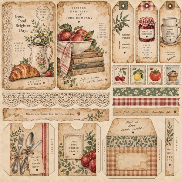 Good Food Good Mood-Premade Junk Journal Page