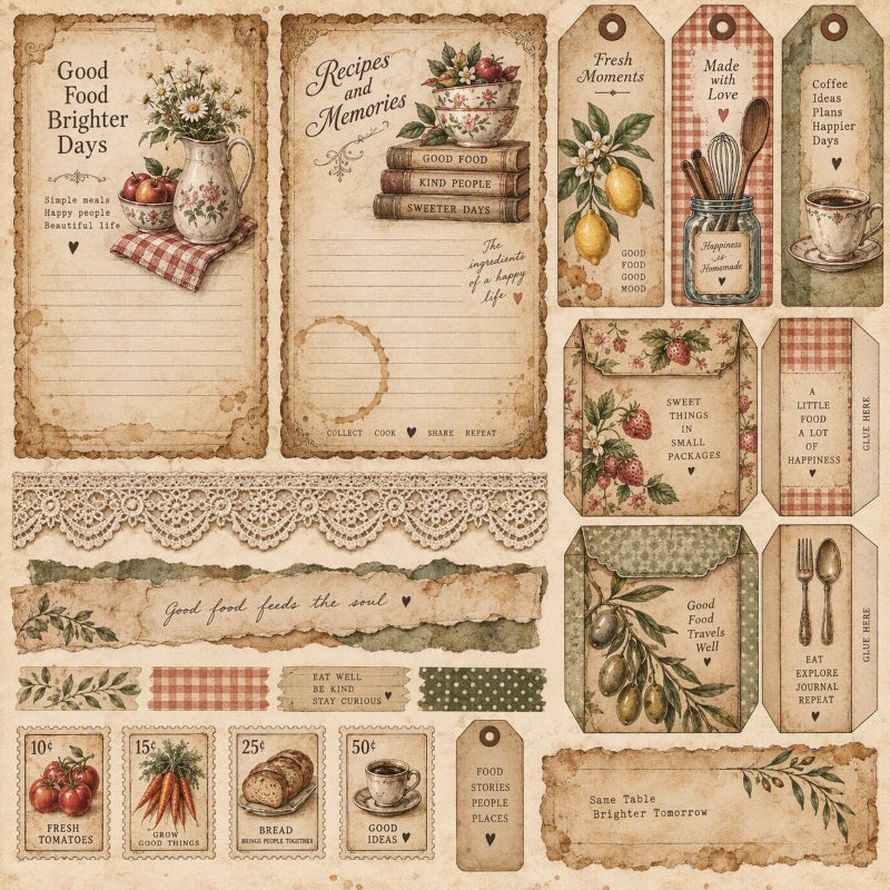 Good Food-Premade Junk Journal Page