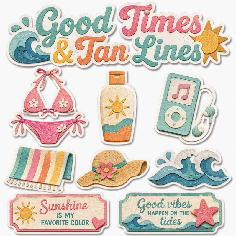 Good Times & Tan Lines-Premade Cutout Set
