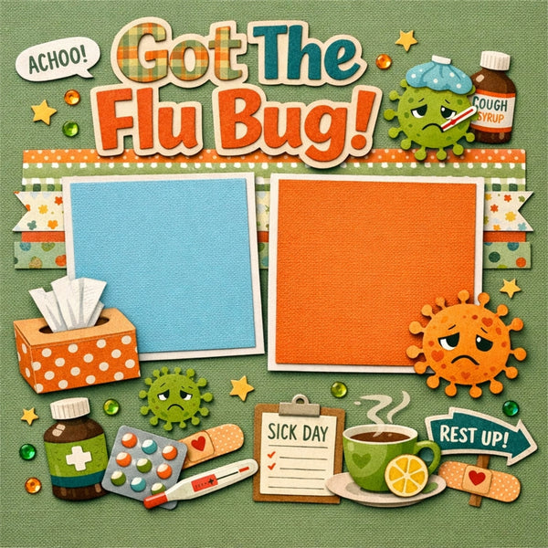 Got The Flu Bug!-Premade Scrapbook Page