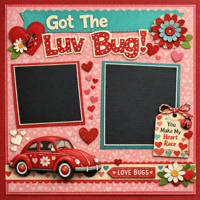 Got The Luv Bug!-Premade Scrapbook Page