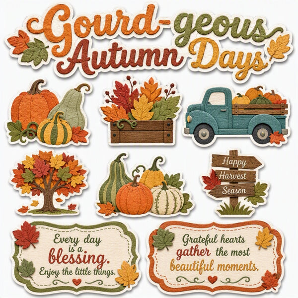 Gourd-geous Autumn Days-Premade Cutout Set