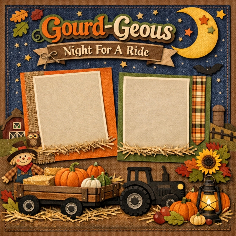 Gourd-Geous Night For A Ride-Premade Scrapbook Page