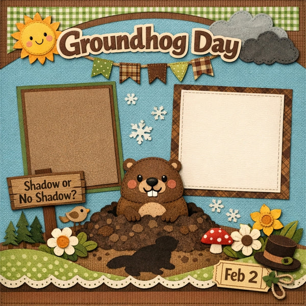 Groundhog Day-Premade Scrapbook Page