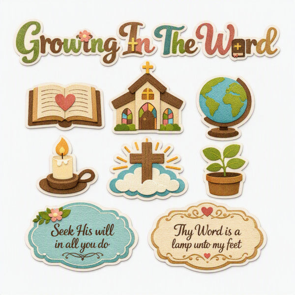 Growing In The Word-Premade Cutout Set