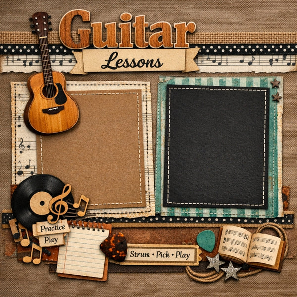 Guitar Lessons-Premade Scrapbook Page