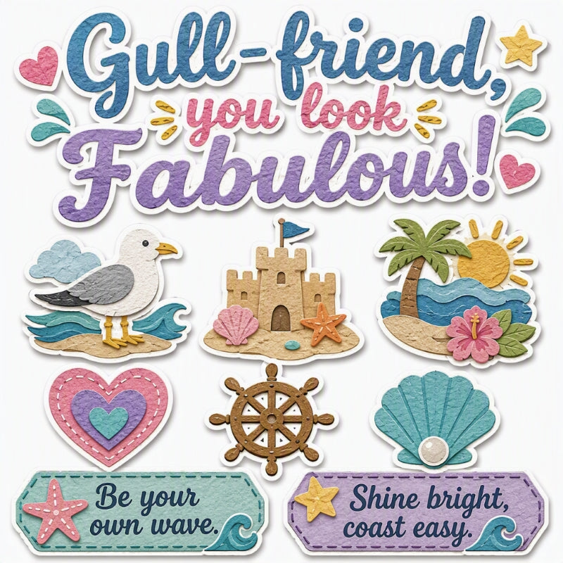 Gull-Friend you look Fabulous!-Premade Cutout Set