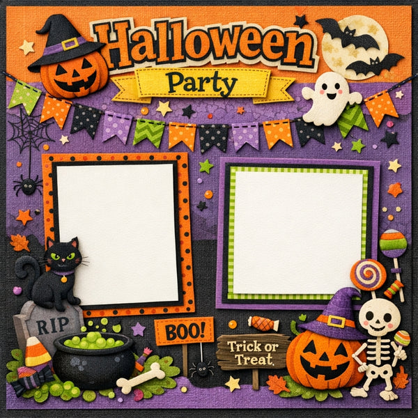 Halloween Party-Premade Scrapbook Page