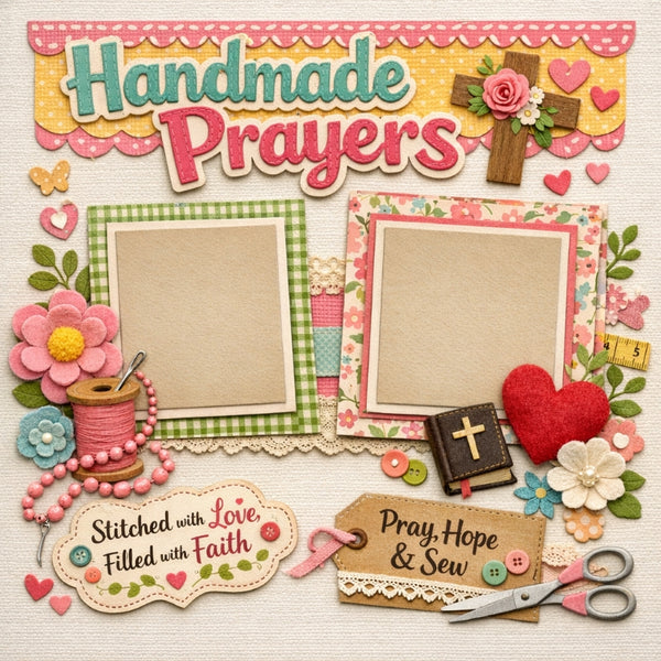 Handmade Prayers-Premade Scrapbook Page