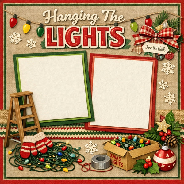 Hanging The Lights-Premade Scrapbook Page