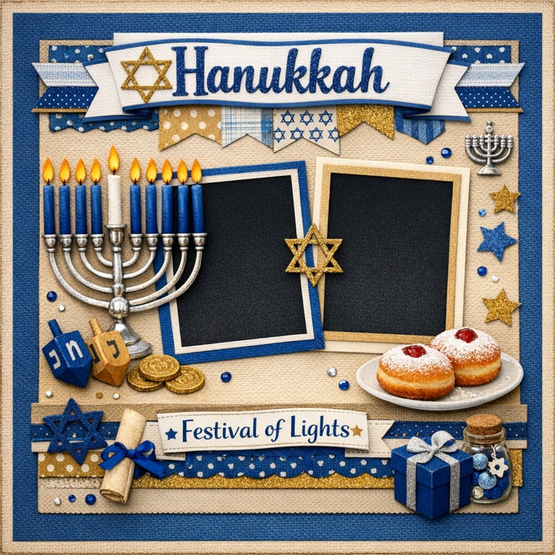 Hanukkah-Premade Scrapbook Page