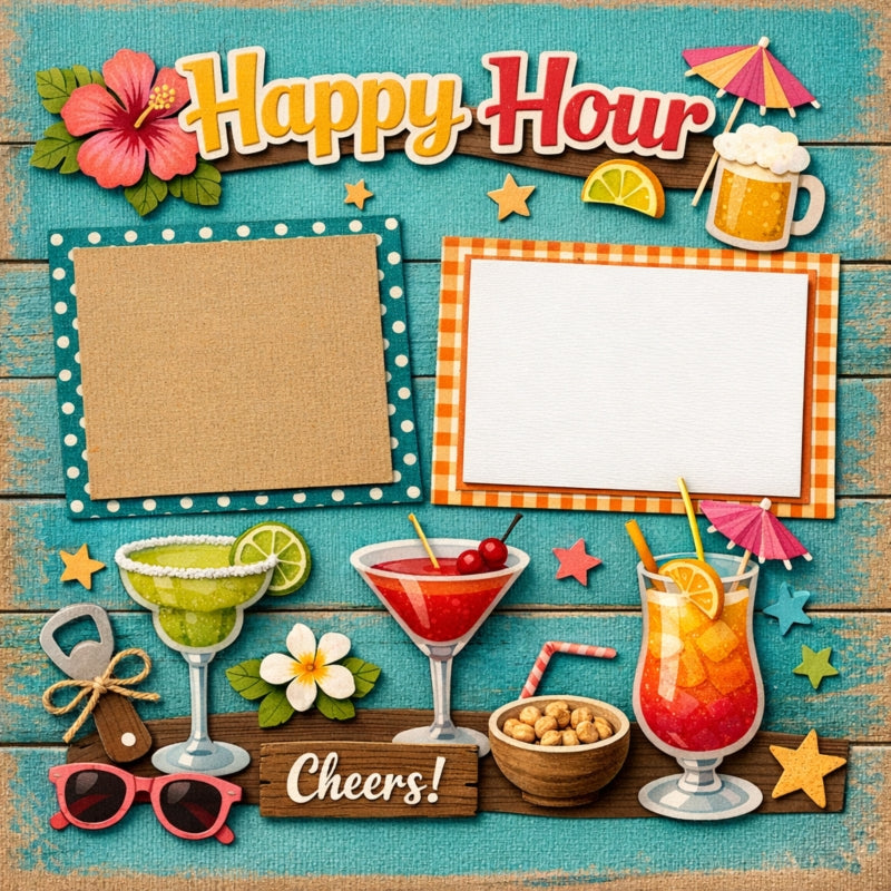 Happy Hour-Premade Scrapbook Page