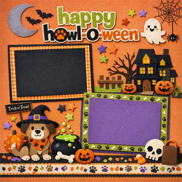 Happy howl-o-ween-Premade Scrapbook Page