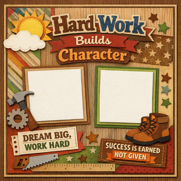 Hard Work Builds Character-Premade Scrapbook Page