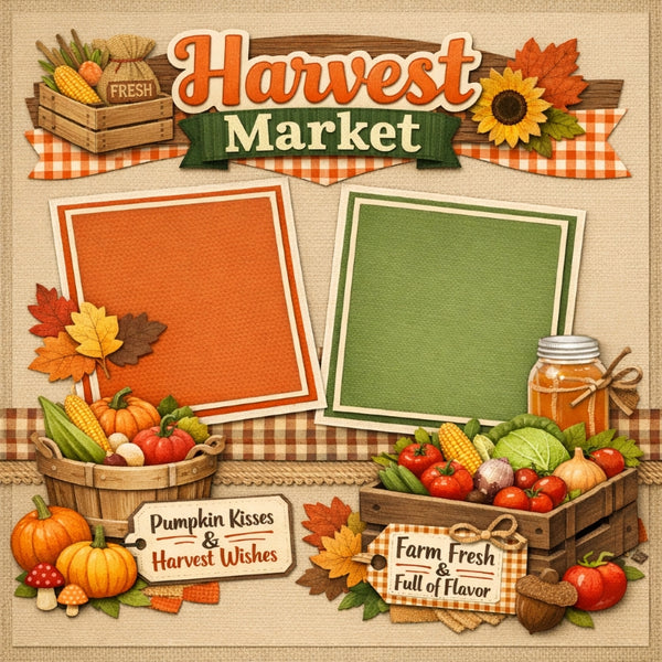 Harvest Market-Premade Scrapbook Page