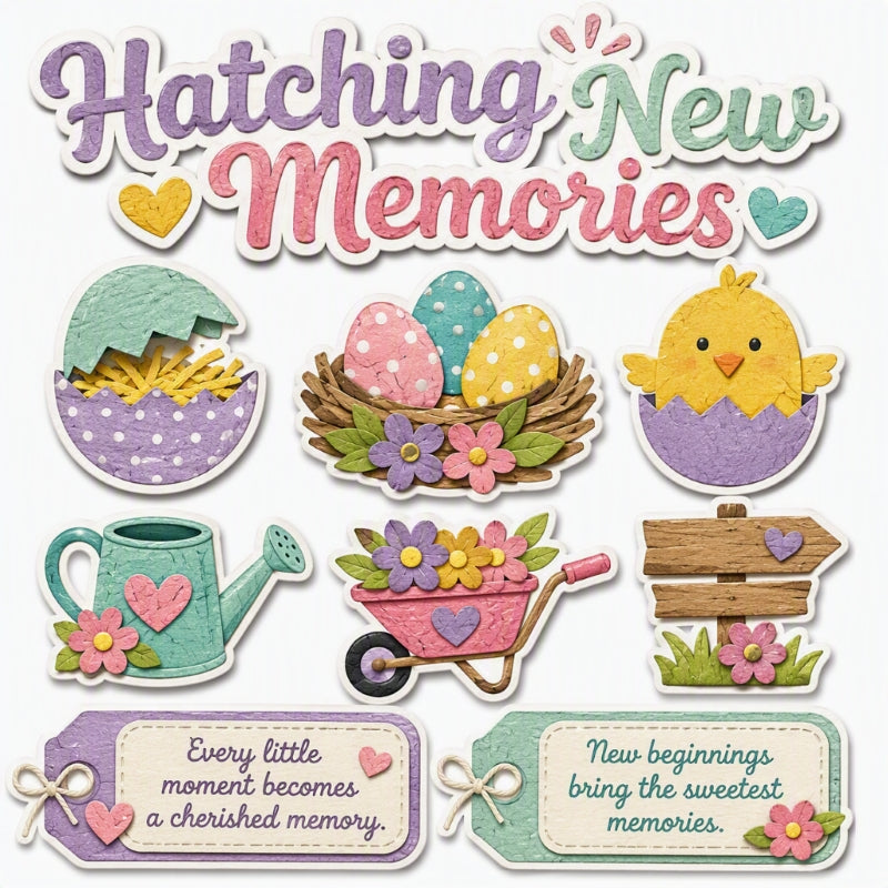 Hatching New Memories-Premade Cutout Set