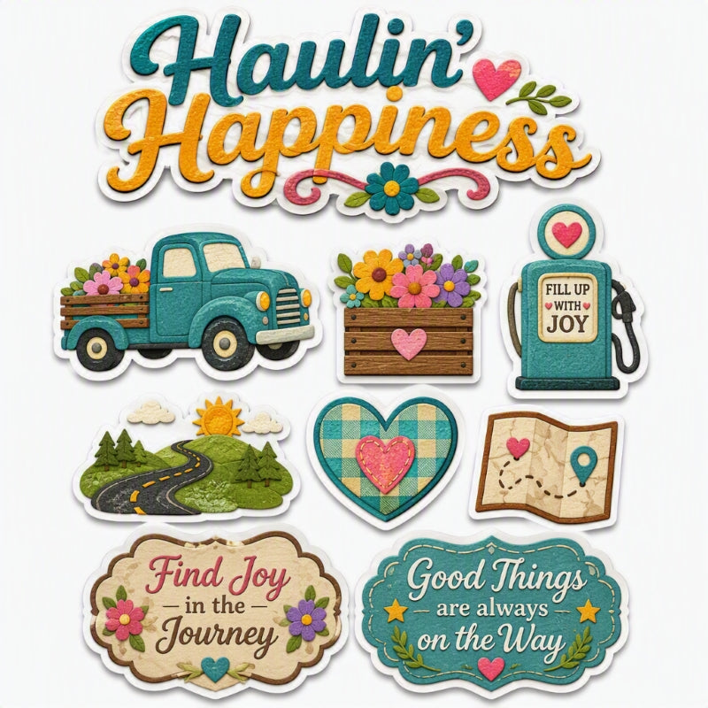Haulin' Happiness-Premade Cutout Set