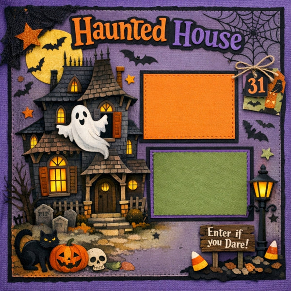Haunted House-Premade Scrapbook Page