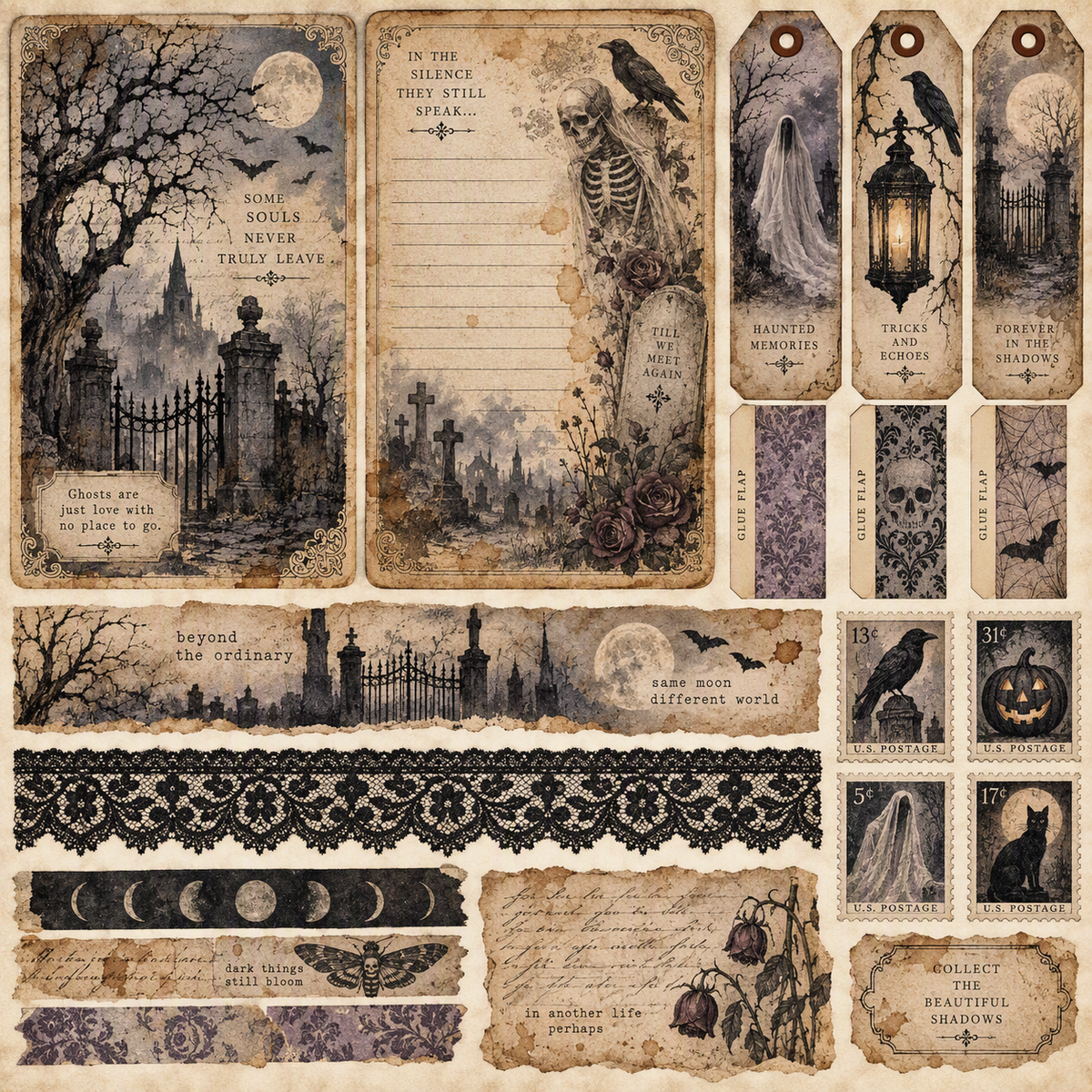 Haunted Memories-Premade Junk Journal Page