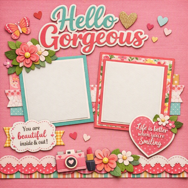 Hello Gorgeous-Premade Scrapbook Page