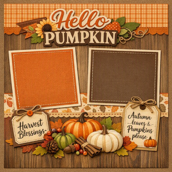 Hello Pumpkin-Premade Scrapbook Page