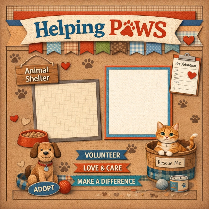 Helping Paws-Premade Scrapbook Page