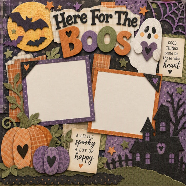 Here For The Boos-Premade Scrapbook Layout Page