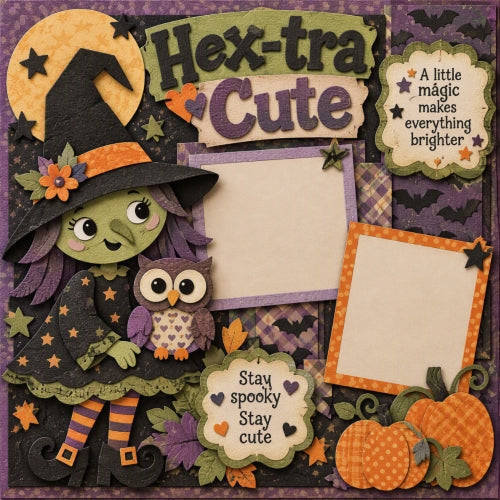 Hex-tra Cute-Premade Scrapbook Layout Page