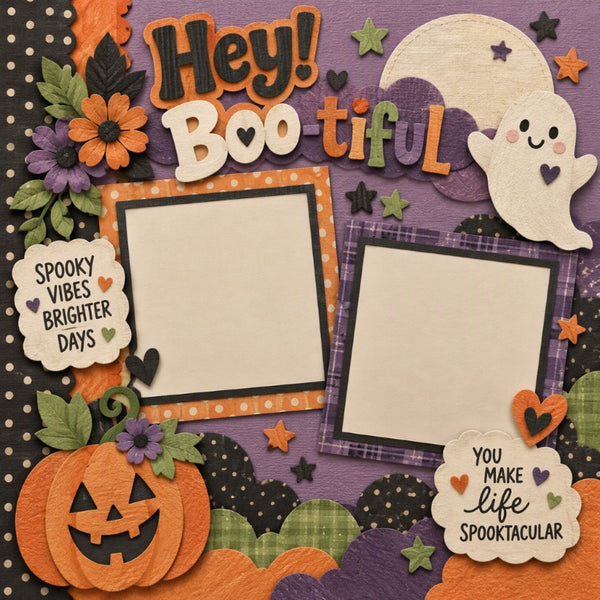 Hey! Boo-tiful-Premade Scrapbook Layout Page