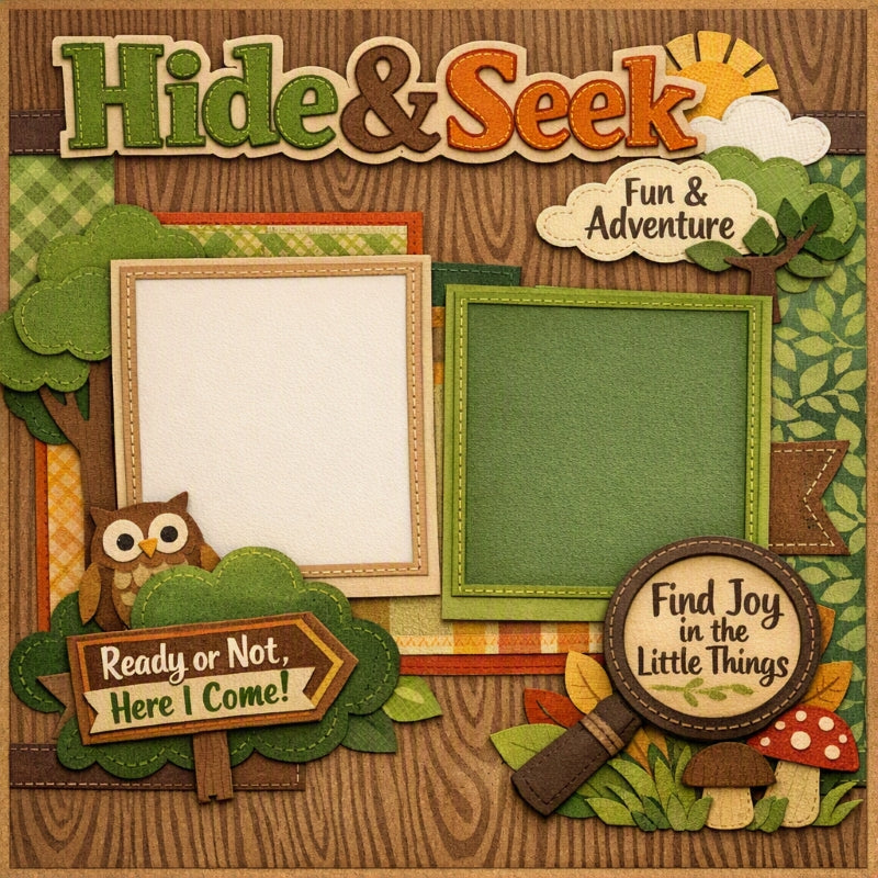 Hide & Seek-Premade Scrapbook Page