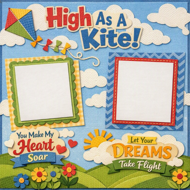 High As A Kite!-Premade Scrapbook Page