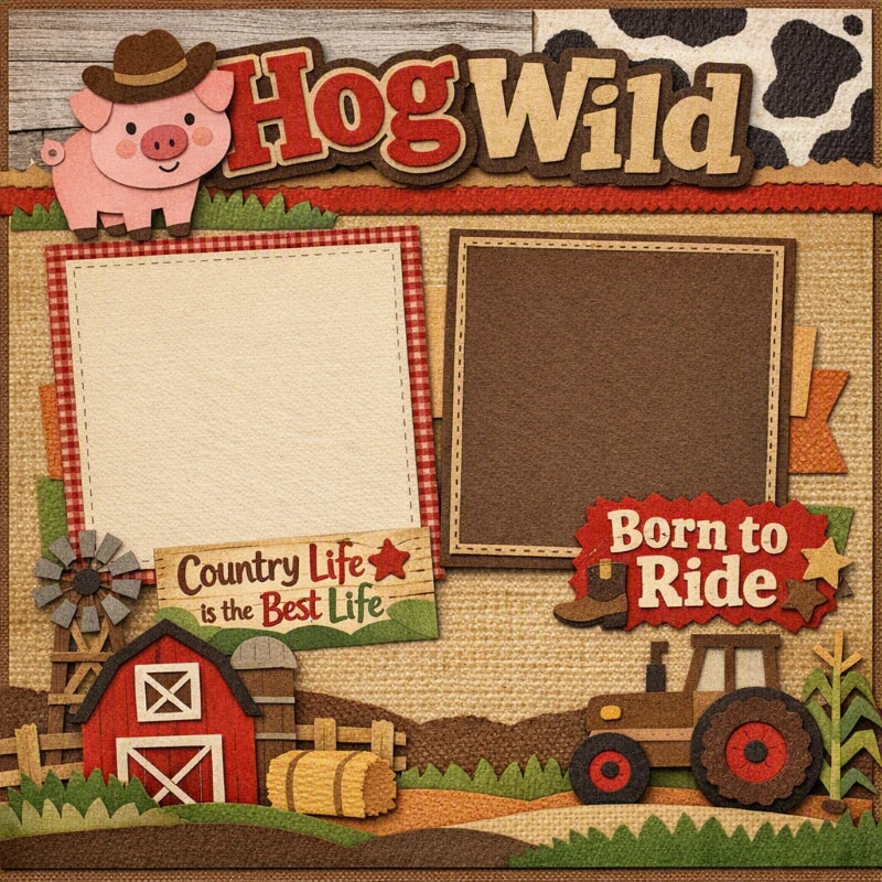 Hog Wild-Premade Scrapbook Page