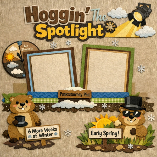 Hoggin' The Spotlight-Premade Scrapbook Page