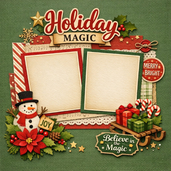 Holiday Magic-Premade Scrapbook Page