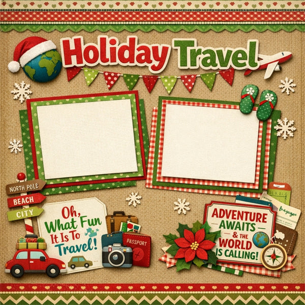 Holiday Travel-Premade Scrapbook Page