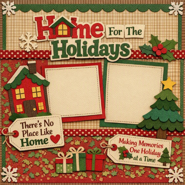 Home For The Holidays-Premade Scrapbook Page