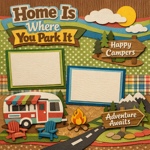 Home Is Where You Park It-Premade Scrapbook Page