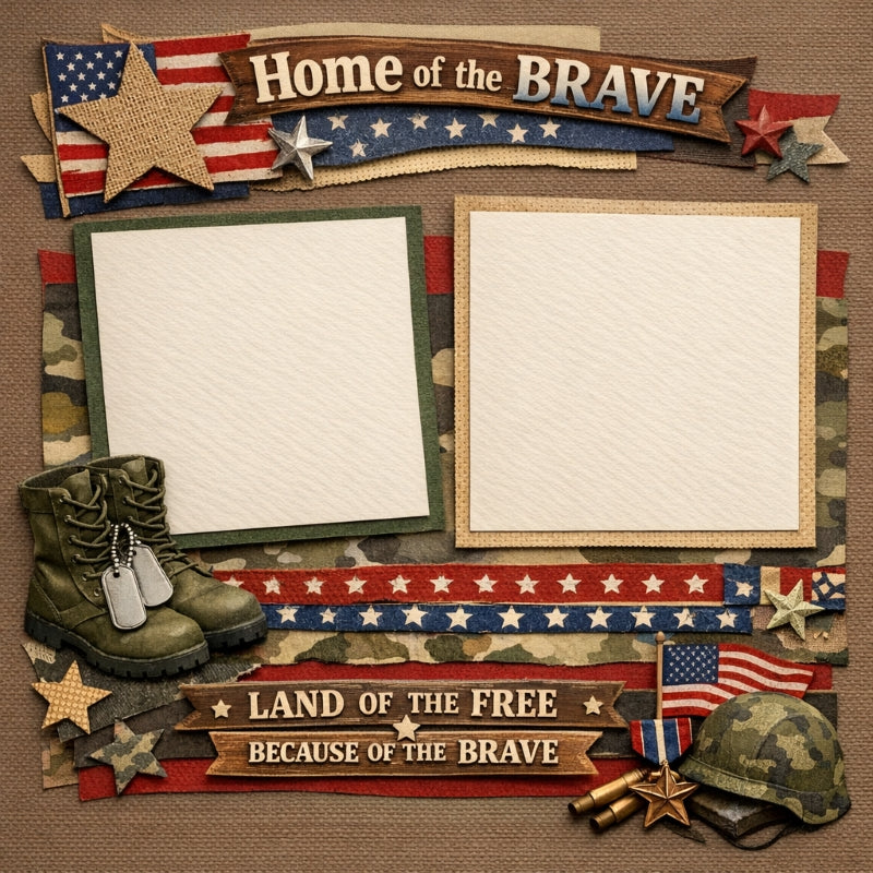 Home Of The Brave-Premade Scrapbook Page