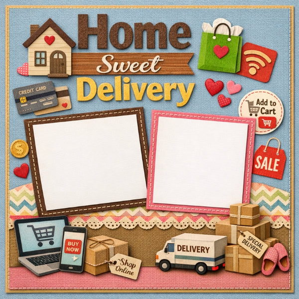 Home Sweet Delivery-Premade Scrapbook Page