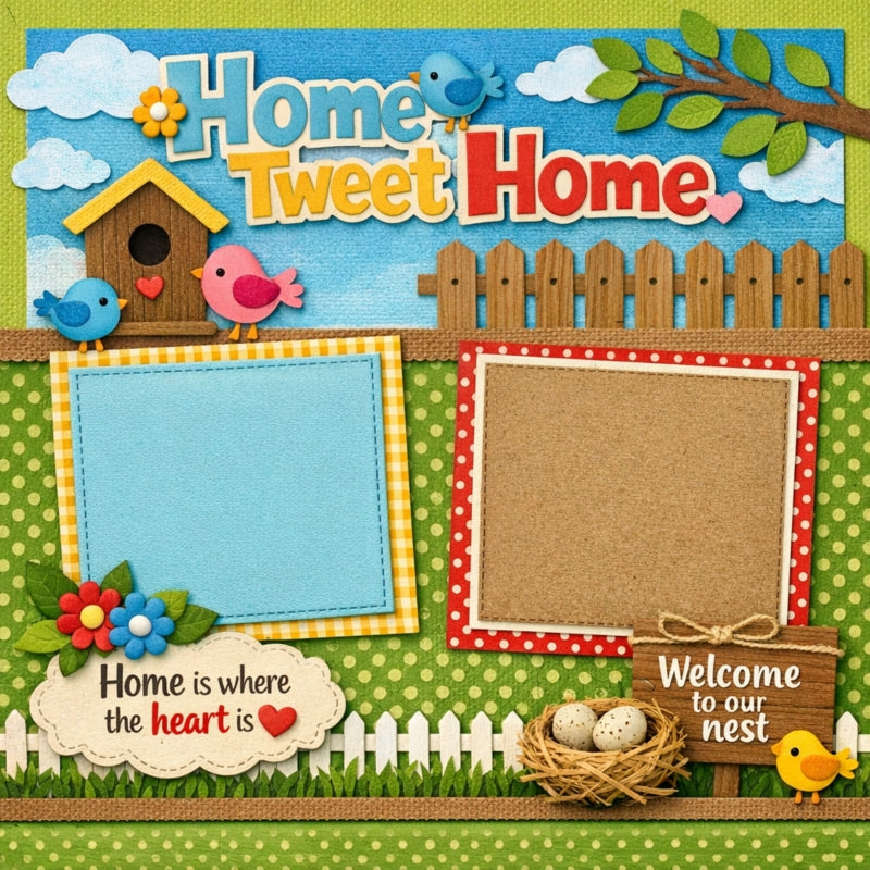 Home Tweet Home-Premade Scrapbook Page
