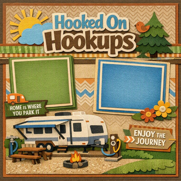 Hooked On Hookups-Premade Scrapbook Page