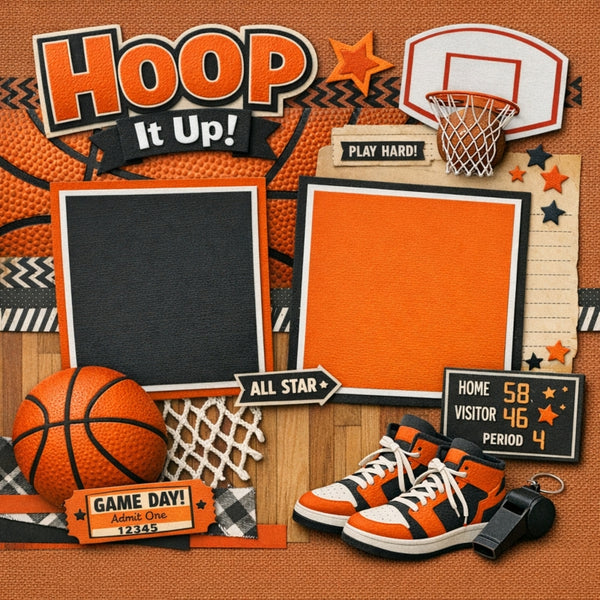 Hoop It Up!-Premade Scrapbook Page