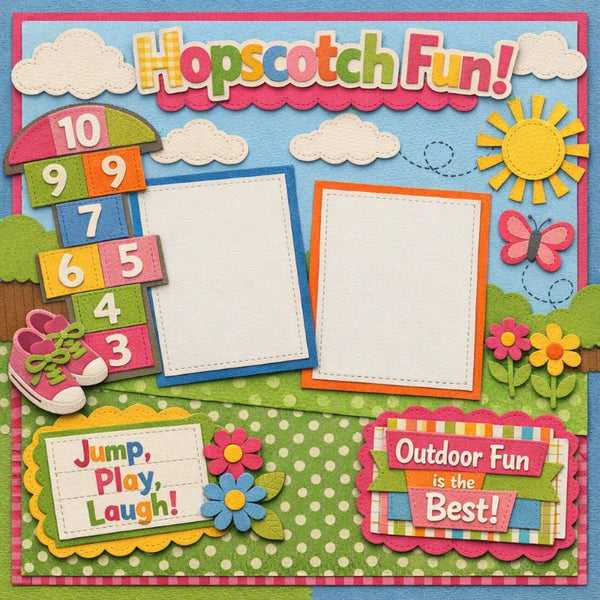 Hopscotch Fun!-Premade Scrapbook Page