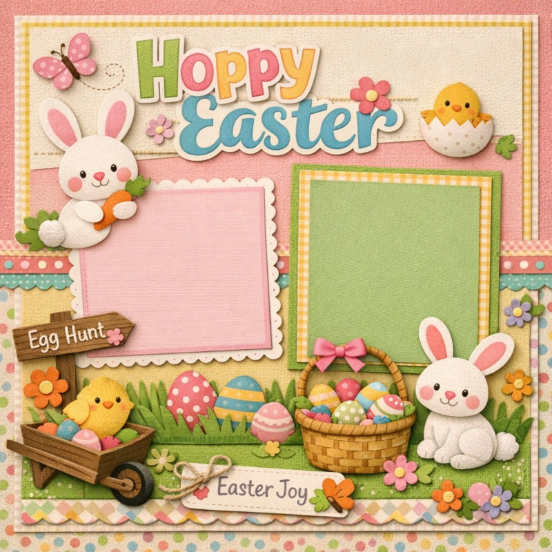 Hoppy Easter-Premade Scrapbook Page